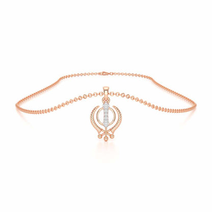 Khalsa Pure Silver Pendant - Rose Gold - Image 3