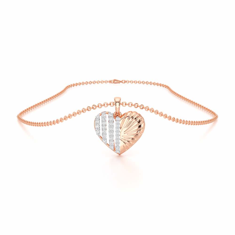 Heart Grace Silver Pendant - Rose Gold - Image 3