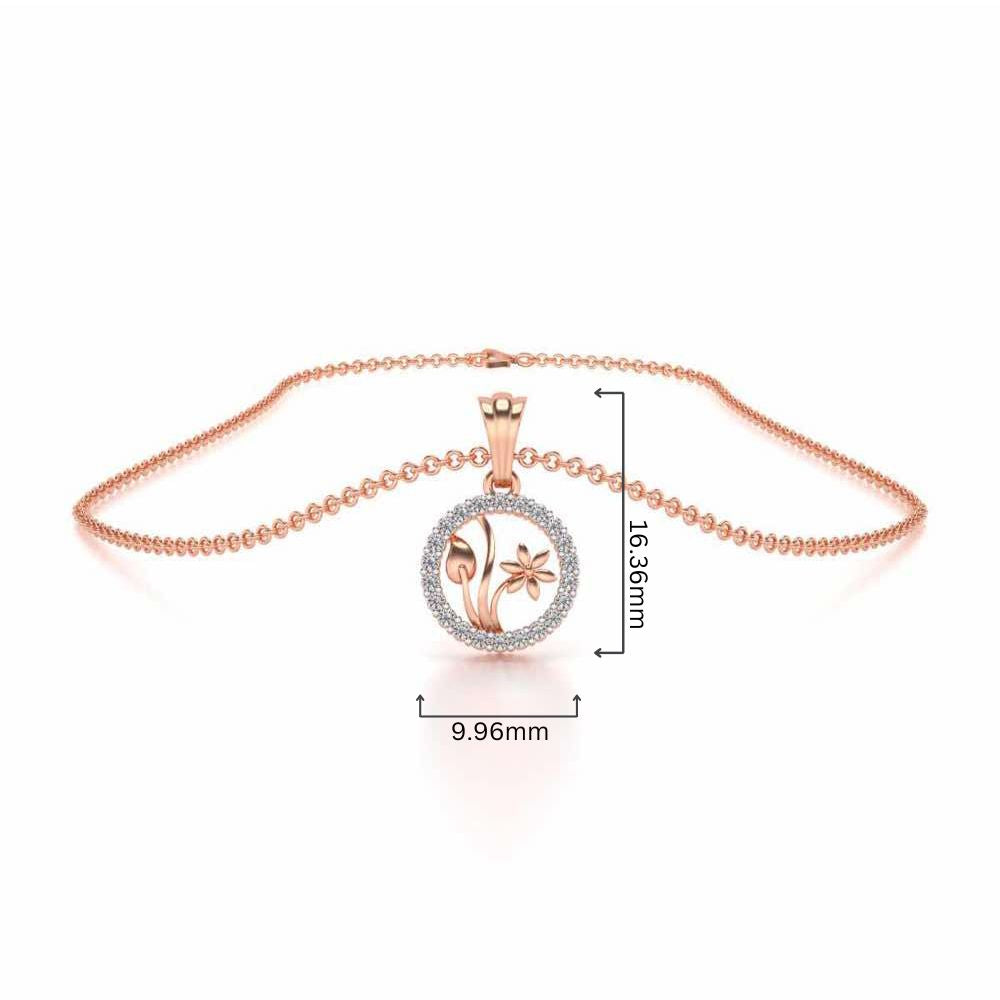 Sapling Silver Pendant - Rose Gold - Image 4