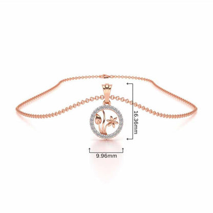 Sapling Silver Pendant - Rose Gold - Image 4