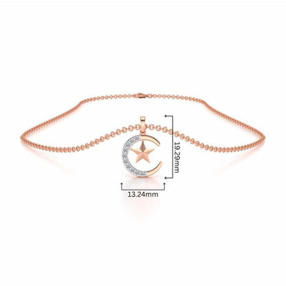 Moon-Star Silver Pendant - Rose Gold - Image 4
