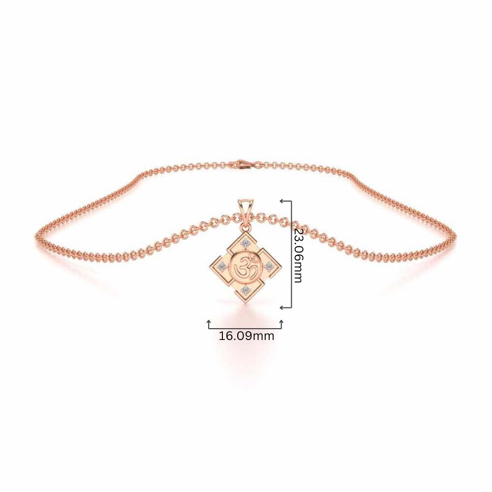 Om Silver Pendant - Rose Gold - Image 4