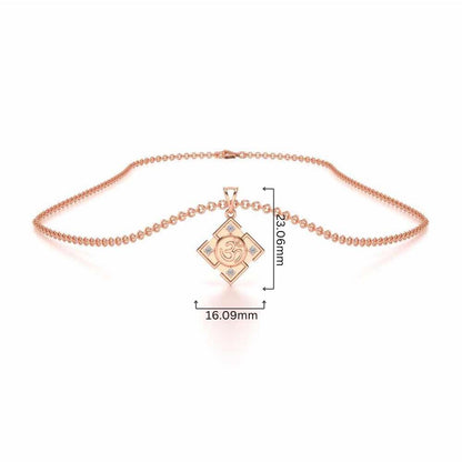 Om Silver Pendant - Rose Gold - Image 4