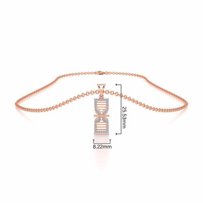 Twirled Silver Pendant - Rose Gold - Image 4