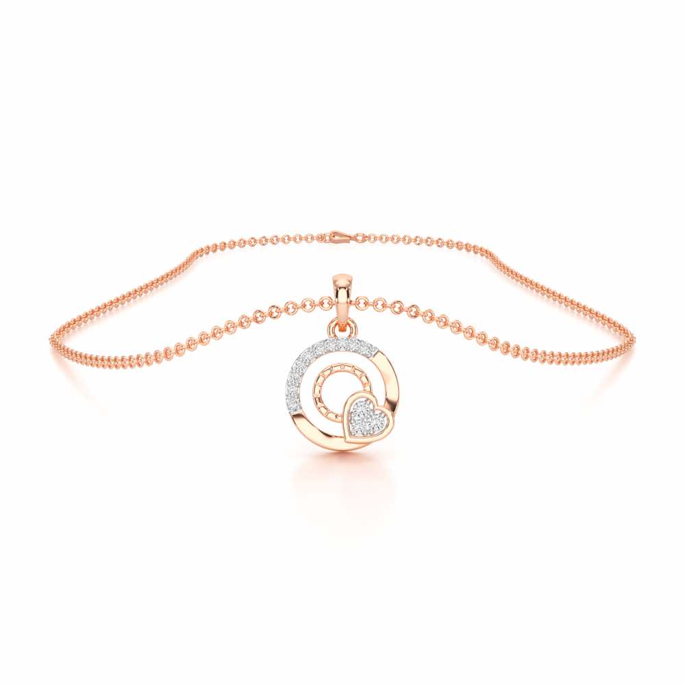 Celestial Heart Silver Pendant - Rose Gold - Image 3