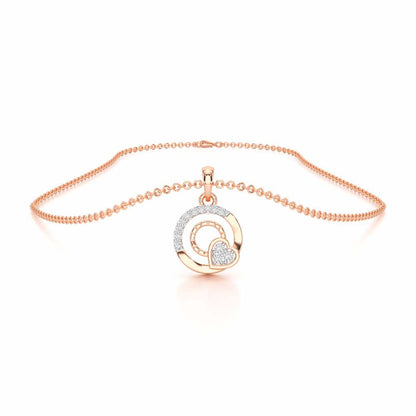 Celestial Heart Silver Pendant - Rose Gold - Image 3