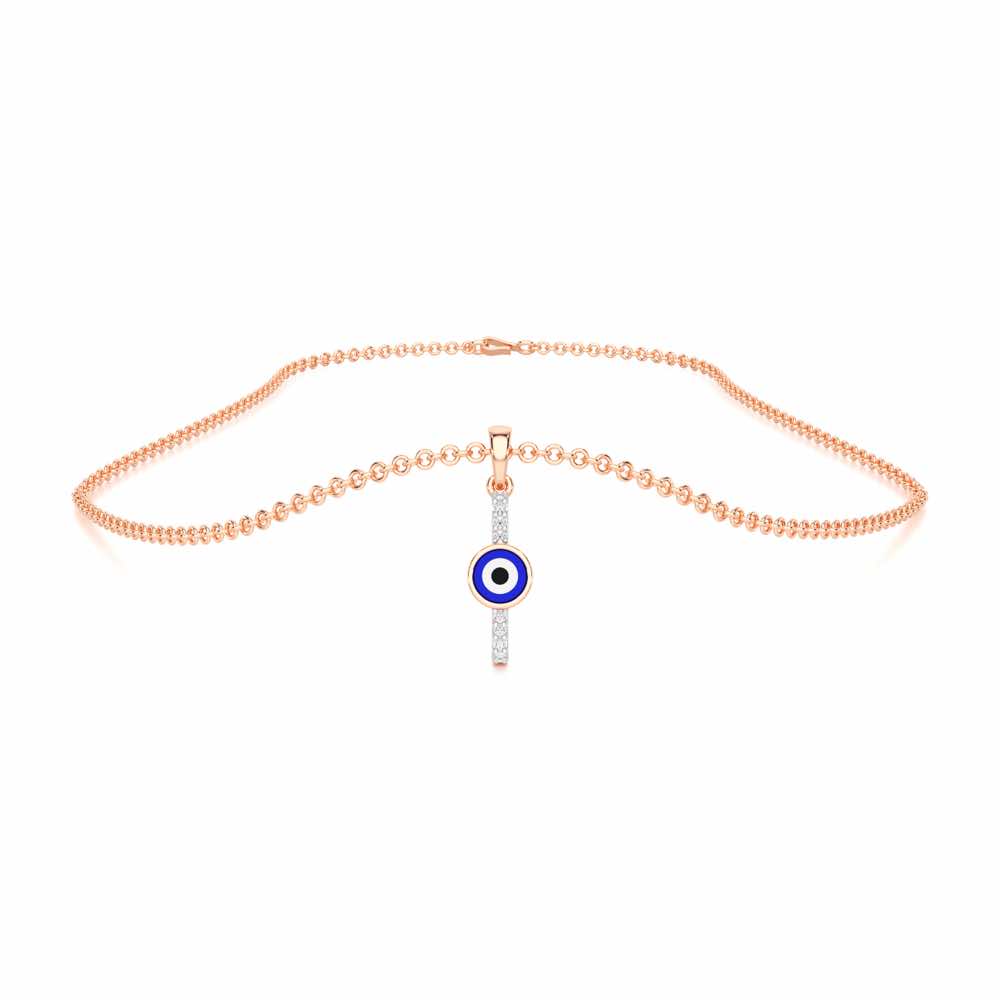 Warding Gaze Silver Pendant - Rose Gold - Image 3