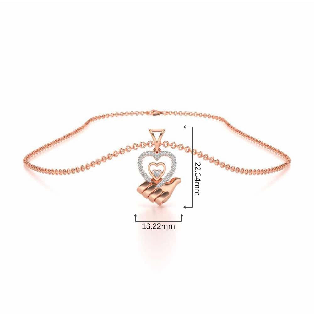 Hold Me Silver Pendant - Rose Gold - Image 4