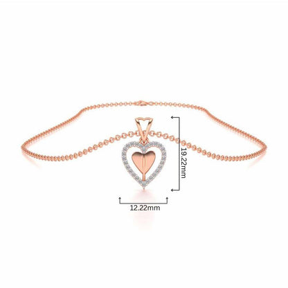 Engraved Heart Silver Pendant - Rose Gold - Image 4