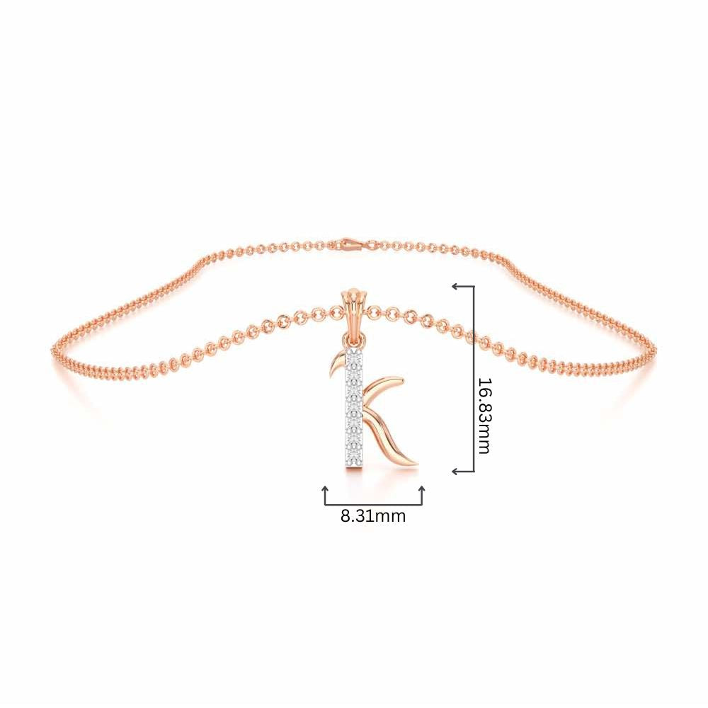 K-Luke Silver Pendant - Rose Gold - Image 4