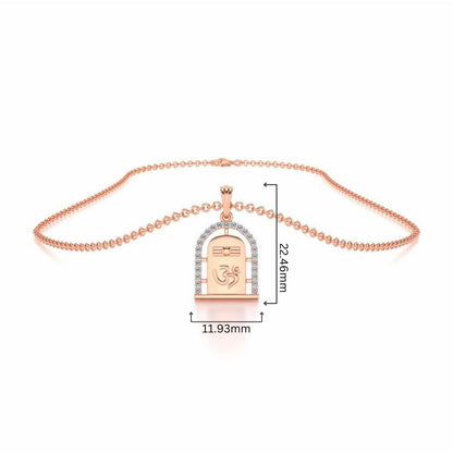Om Linga Silver Pendant - Rose Gold - Image 4