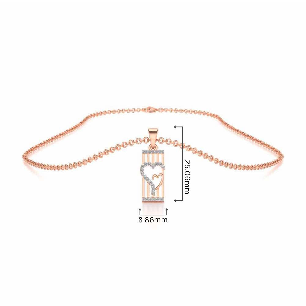 Interloacked Heart Silver Pendant - Rose Gold - Image 4