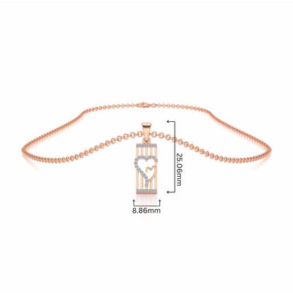 Interloacked Heart Silver Pendant - Rose Gold - Image 4
