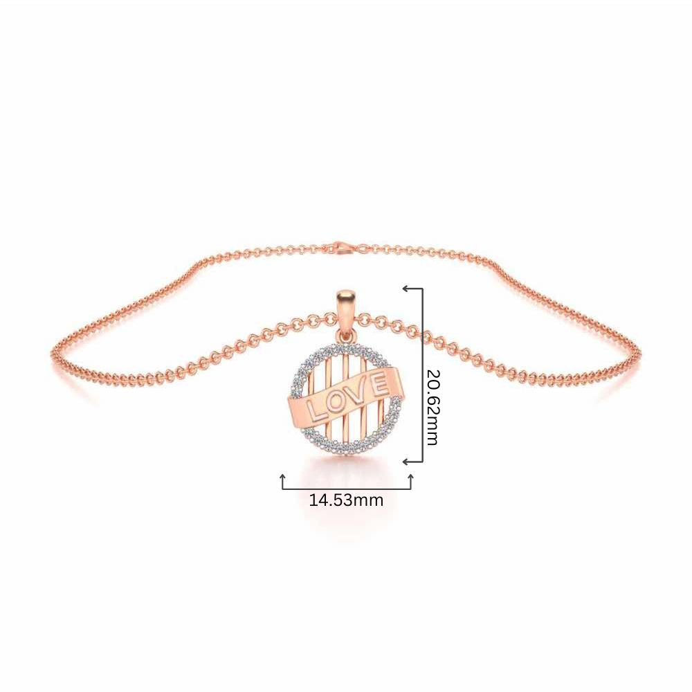 Love Banner Silver Pendant - Rose Gold - Image 4
