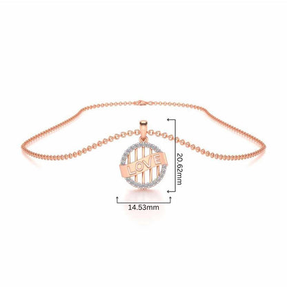 Love Banner Silver Pendant - Rose Gold - Image 4
