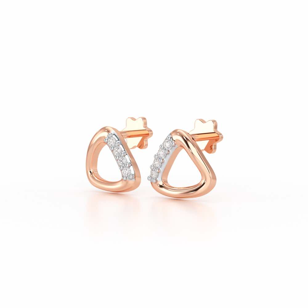 Twinkle Loops Silver Earrings - Rose Gold - Image 3