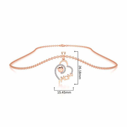 Mom's Heart Silver Pendant - Rose Gold - Image 4
