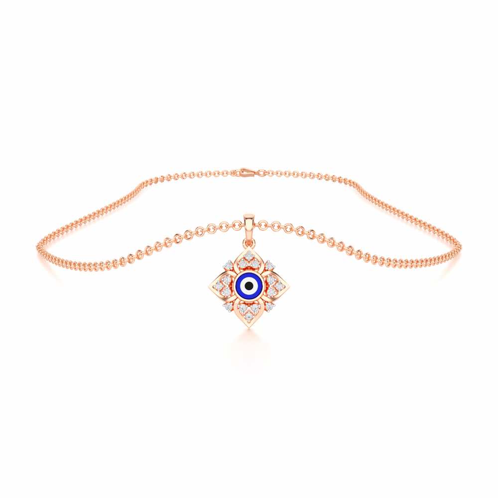 Watchful Charm Silver Pendant - Rose Gold - Image 3