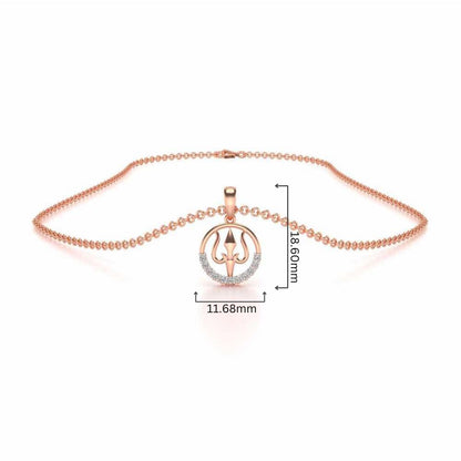 Trident Silver Pendant - Rose Gold - Image 4