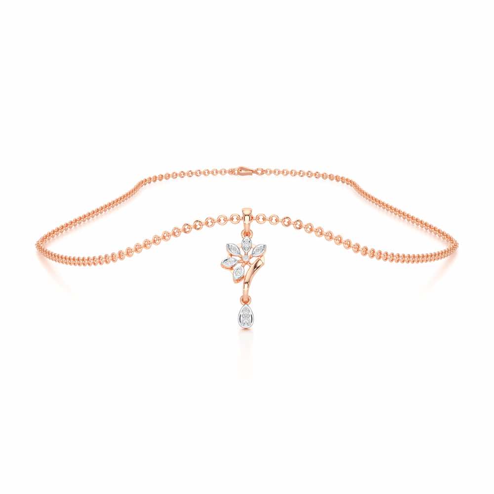 Dewdrop Radiance Silver Pendant - Rose Gold - Image 3