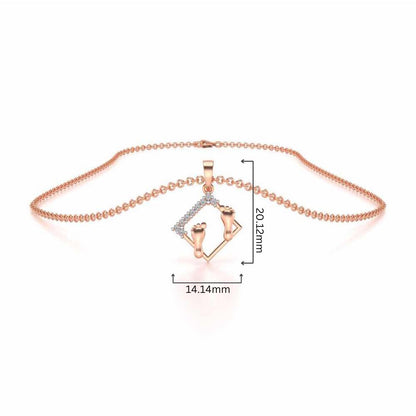 Framed Feet Silver Pendant - Rose Gold - Image 4