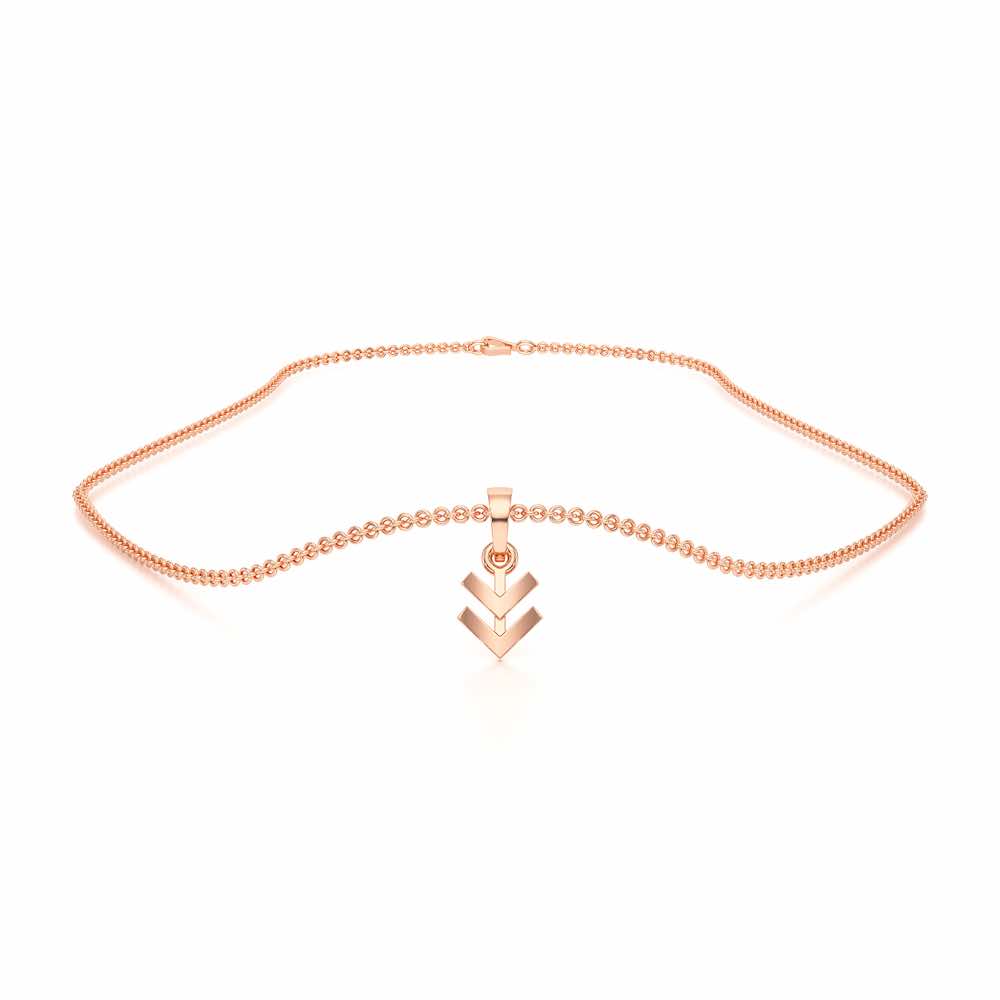 Double Arrow Gold Pendant - Rose Gold - Image 3