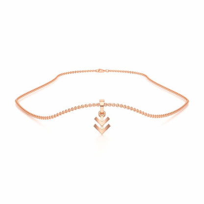 Double Arrow Gold Pendant - Rose Gold - Image 3
