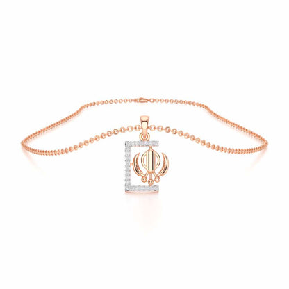 Khalsa Aura Silver Pendant - Rose Gold - Image 3