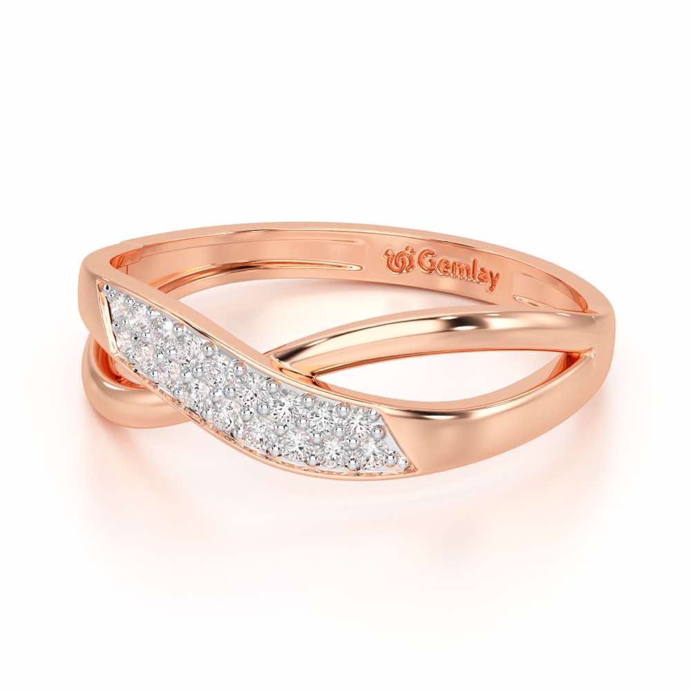 Dawn Twist Silver Ring - Rose Gold - Image 3