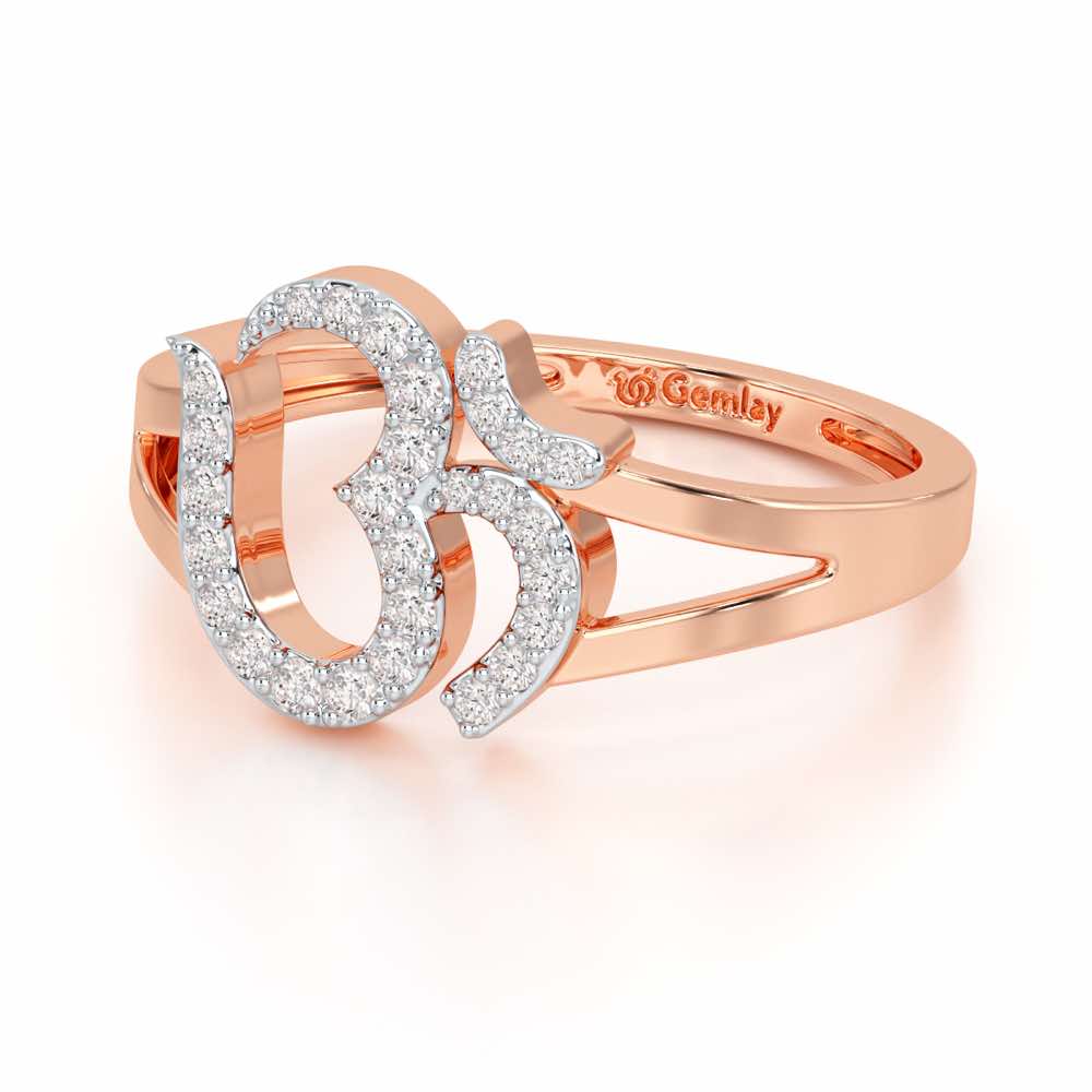 Pristine Om Silver Ring - Rose Gold - Image 3