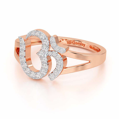 Pristine Om Silver Ring - Rose Gold - Image 3