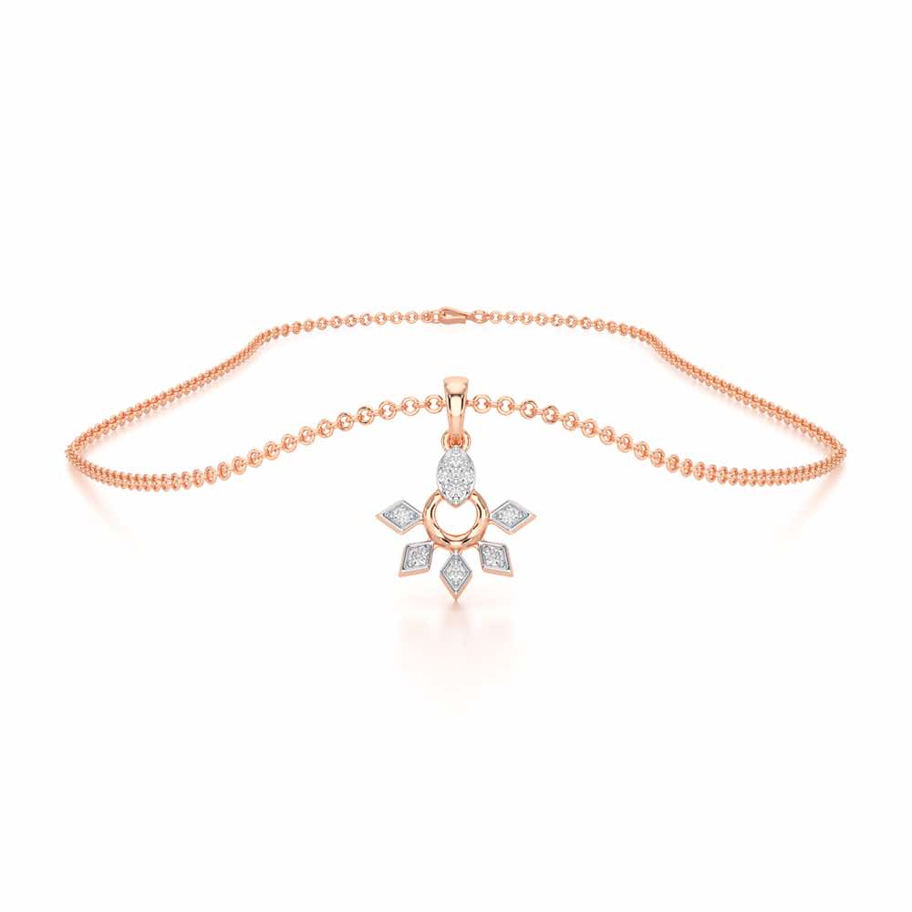 Luxe Halo Silver Pendant - Rose Gold - Image 3
