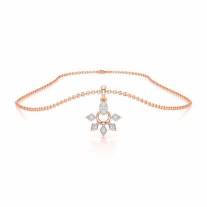 Luxe Halo Silver Pendant - Rose Gold - Image 3