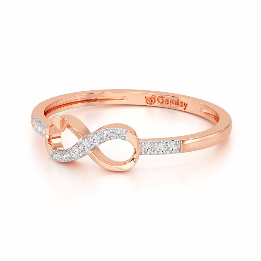 Eternity Silver Ring - Rose Gold - Image 3