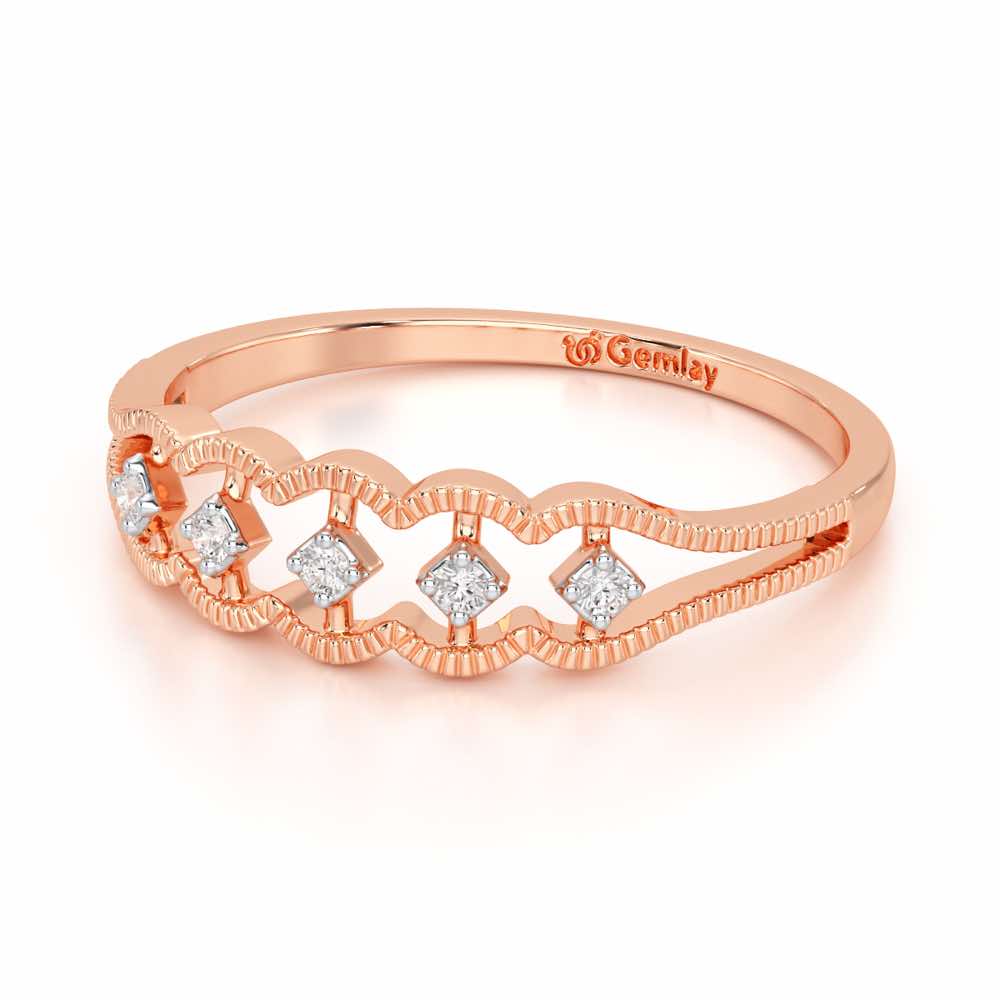 Glow Dance Silver Ring - Rose Gold - Image 3