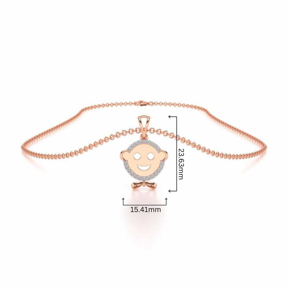 Smile Silver Pendant - Rose Gold - Image 4