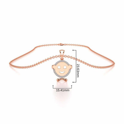 Smile Silver Pendant - Rose Gold - Image 4