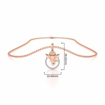 Ganesha Silver Pendant - Rose Gold - Image 4