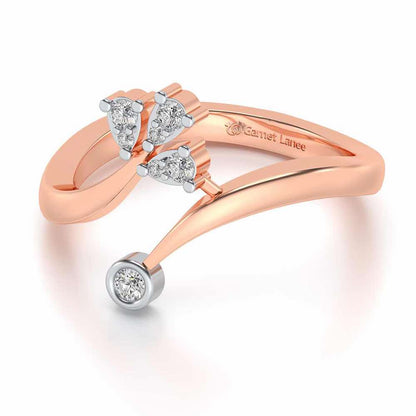 Trio Vignette Silver Ring - Rose Gold - Image 3