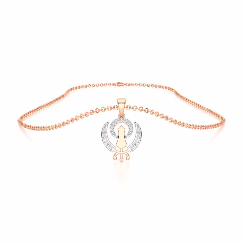 Khalsa Eternal Silver Pendant - Rose Gold - Image 3
