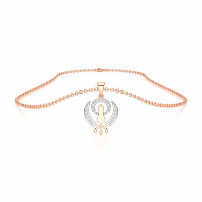 Khalsa Eternal Silver Pendant - Rose Gold - Image 3