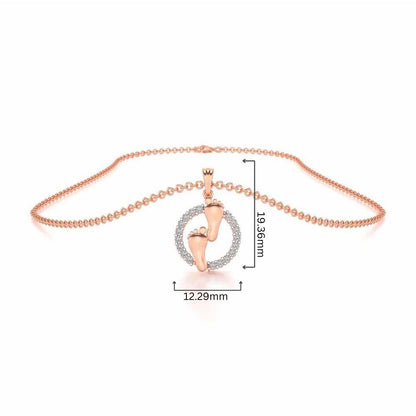 Tiny Feet Silver Pendant - Rose Gold - Image 4