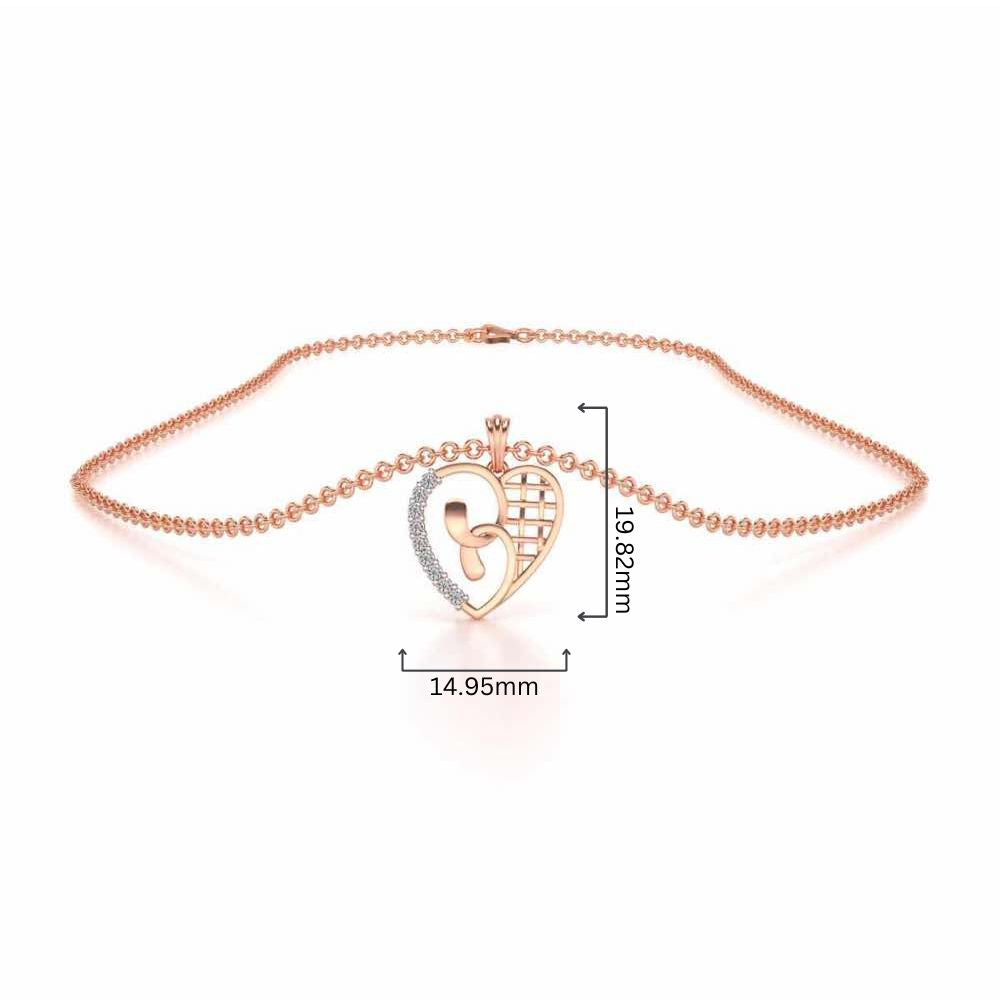 Locked Heart Silver Pendant - Rose Gold - Image 4