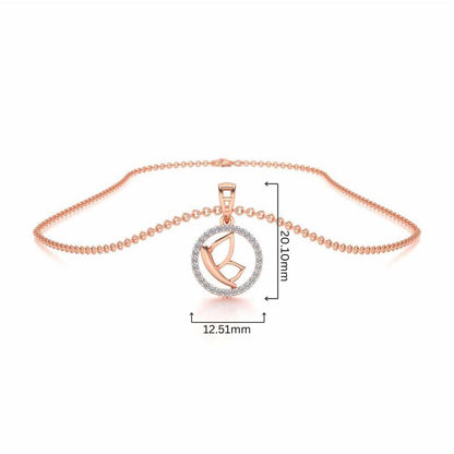 Crest Silver Pendant - Rose Gold - Image 4
