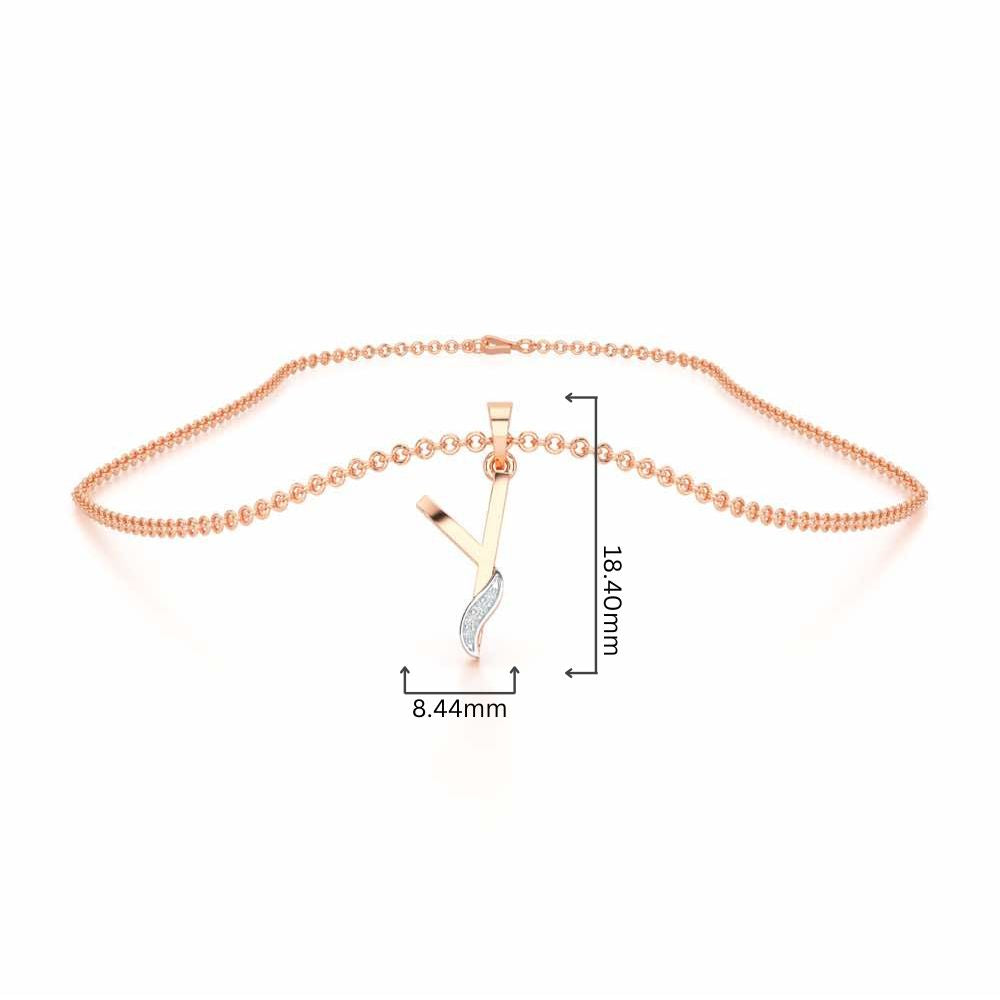 Y-Spark Silver Pendant - Rose Gold - Image 4