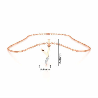 Y-Spark Silver Pendant - Rose Gold - Image 4