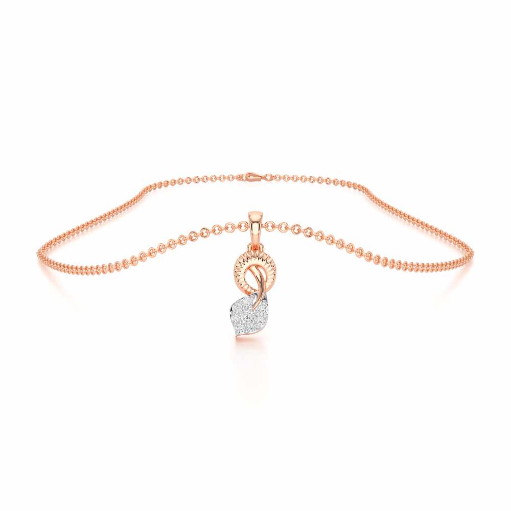 Leaf Glow Silver Pendant - Rose Gold - Image 3