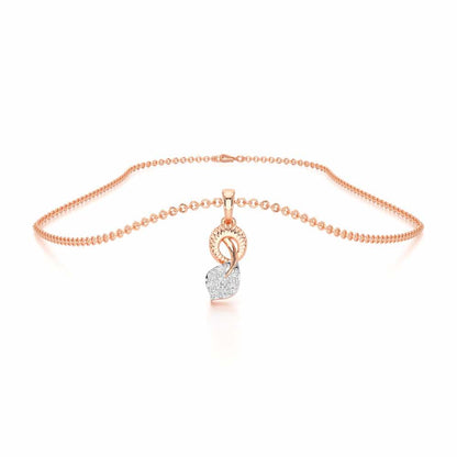 Leaf Glow Silver Pendant - Rose Gold - Image 3