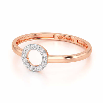 Fiona Halo Silver Ring - Rose Gold - Image 3