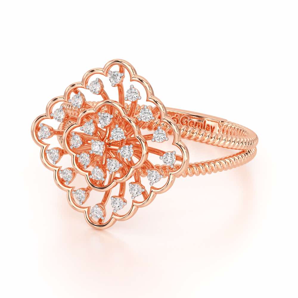 Zeppelin Glow Silver Ring - Rose Gold - Image 3